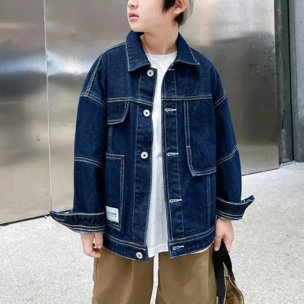 Spring Autumn New Children Boys Wear Denim Jacket Coat Korean Streetwear Casual Solid Outerwear Coats High Quality Comfortable
Spring Autumn New Children Boys Wear Denim Jacket Coat Korean Streetwear Casual Solid Outerwear Coats High Quality Comfortable