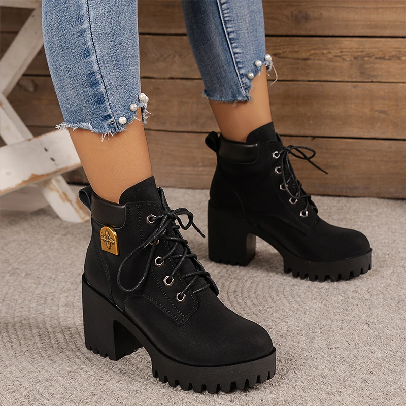 High Heels Ankle Women Winter Boots Designer Brand Fashion Platform Goth Women Shoes Chunky Lace Up Chelsea Pumps Botas Mujer
High Heels Ankle Women Winter Boots Designer Brand Fashion Platform Goth Women Shoes Chunky Lace Up Chelsea Pumps Botas Mujer