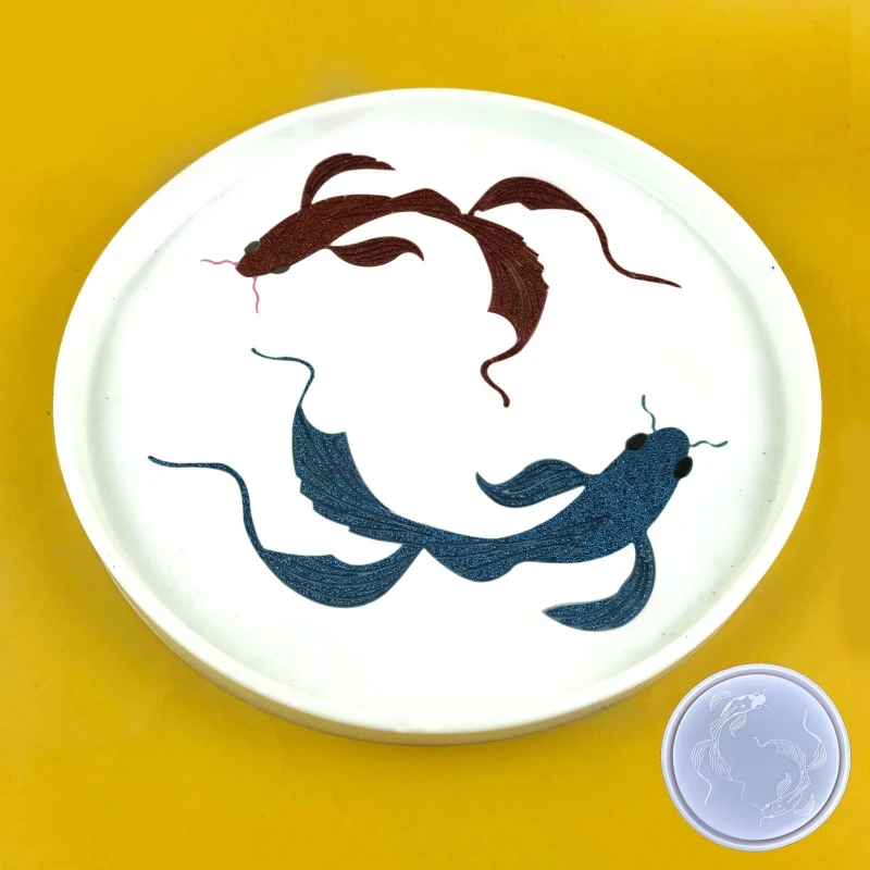 X6HE Silicone Coaster Mold Small Koi Round-Shaped Jewelry Dish Epoxy Resin Mold Tray Casting Mould for DIY Jewelry Storage 
X6HE Silicone Coaster Mold Small Koi Round-Shaped Jewelry Dish Epoxy Resin Mold Tray Casting Mould for DIY Jewelry Storage