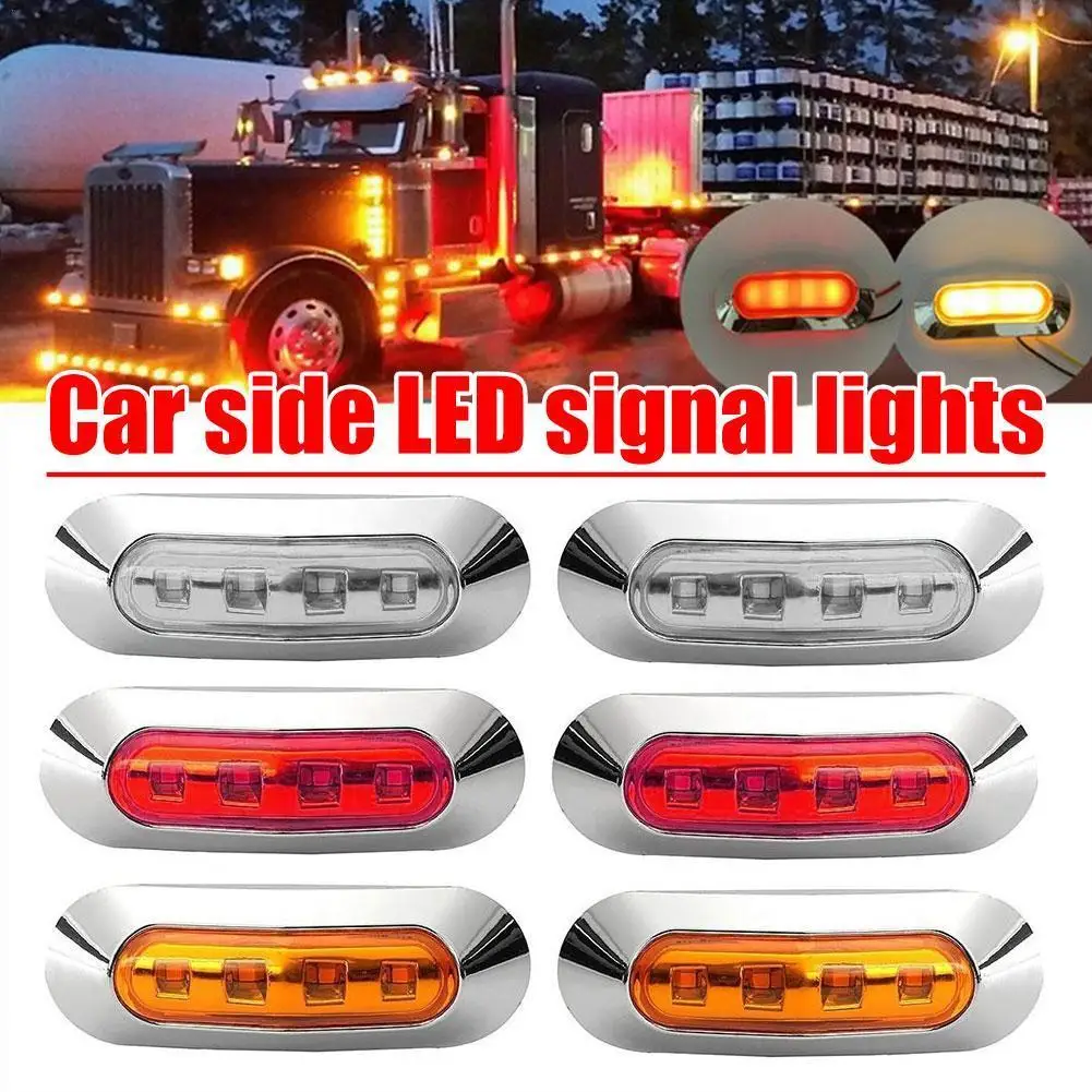 10pcs Side Marking Tail Light Amber 24V Truck 4LED Side Light LED Signal Light Side Light Truck Indicator Trailer Light
10pcs Side Marking Tail Light Amber 24V Truck 4LED Side Light LED Signal Light Side Light Truck Indicator Trailer Light