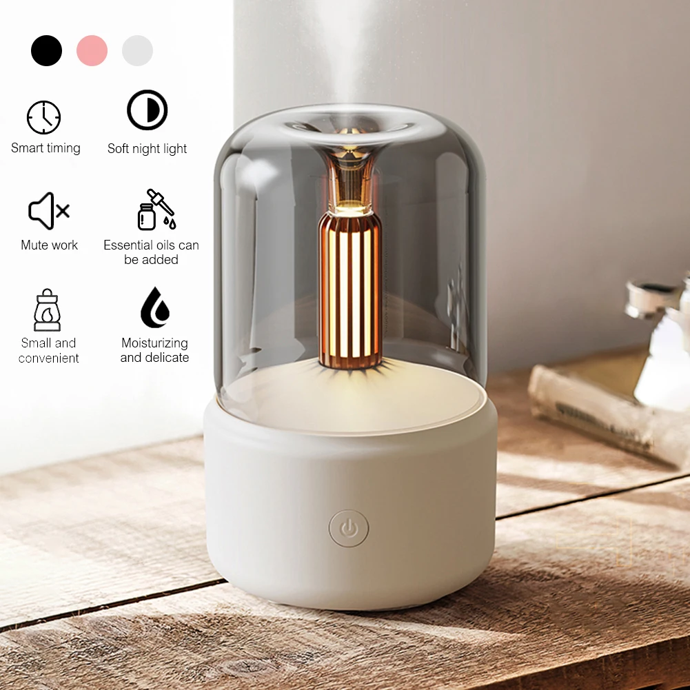 Candlelight Aroma Diffuser Portable 120ml Electric USB Air Humidifier Essential Oil Cool Mist Maker Fogger With LED Night Light
Candlelight Aroma Diffuser Portable 120ml Electric USB Air Humidifier Essential Oil Cool Mist Maker Fogger With LED Night Light