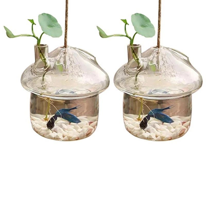2X Mushroom-Shaped Hanging Glass Planter Vase Rumble Fish Tank Terrarium Container Home Garden Decor
2X Mushroom-Shaped Hanging Glass Planter Vase Rumble Fish Tank Terrarium Container Home Garden Decor