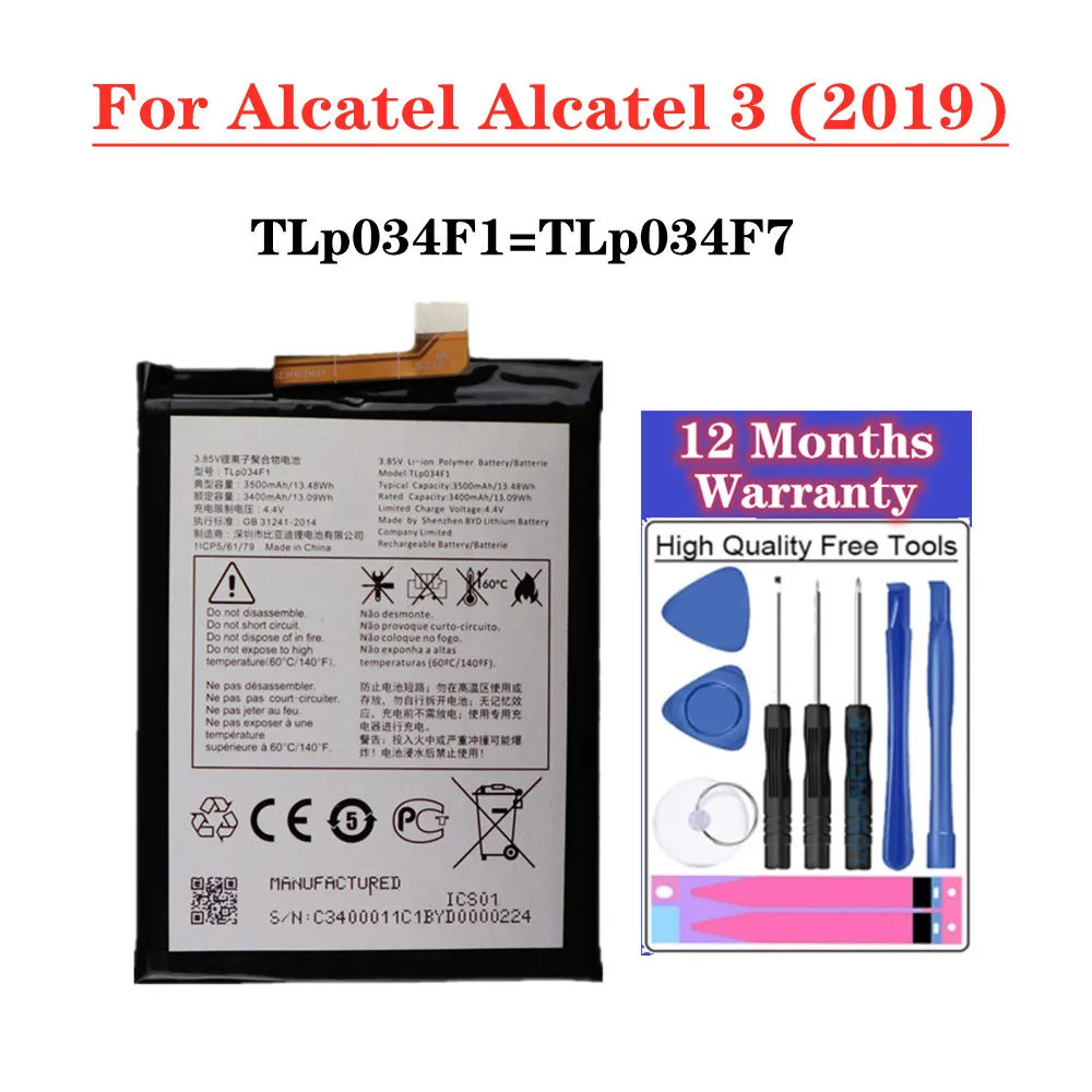 Высококачественный 3500mAh TLP034F1 TLP034F7 Сменный аккумулятор для Alcatel 3 3L (2019) 5053D 5053K 5053Y 5039D аккумулятор для телефона + Инструменты
Высококачественный 3500mAh TLP034F1 TLP034F7 Сменный аккумулятор для Alcatel 3 3L (2019) 5053D 5053K 5053Y 5039D аккумулятор для телефона + Инструменты