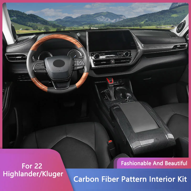 QHCP Car ABS Carbon Fiber Grain Interior Steering Wheel Trim Armrest Box Frame Sticker Gear Panel For 22 Highlander/Crown Kluger
QHCP Car ABS Carbon Fiber Grain Interior Steering Wheel Trim Armrest Box Frame Sticker Gear Panel For 22 Highlander/Crown Kluger
