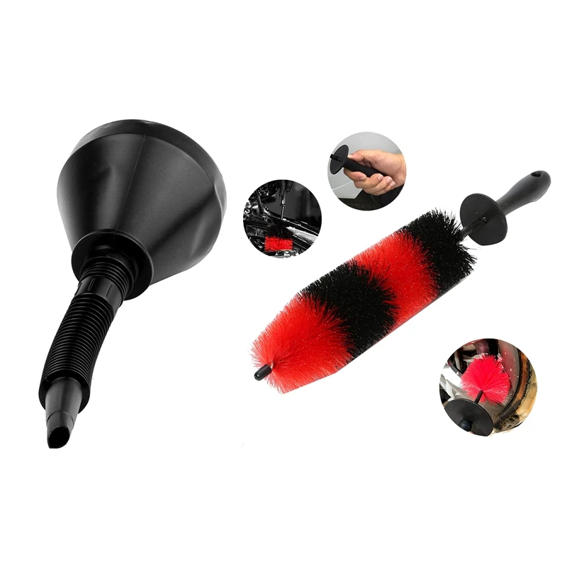 1 Pcs Filling Funnel Gas Sprinkler Flexible Flexible Tube & 1 Pcs Car Tire Cleaning Brush Wheel Brush
1 Pcs Filling Funnel Gas Sprinkler Flexible Flexible Tube & 1 Pcs Car Tire Cleaning Brush Wheel Brush