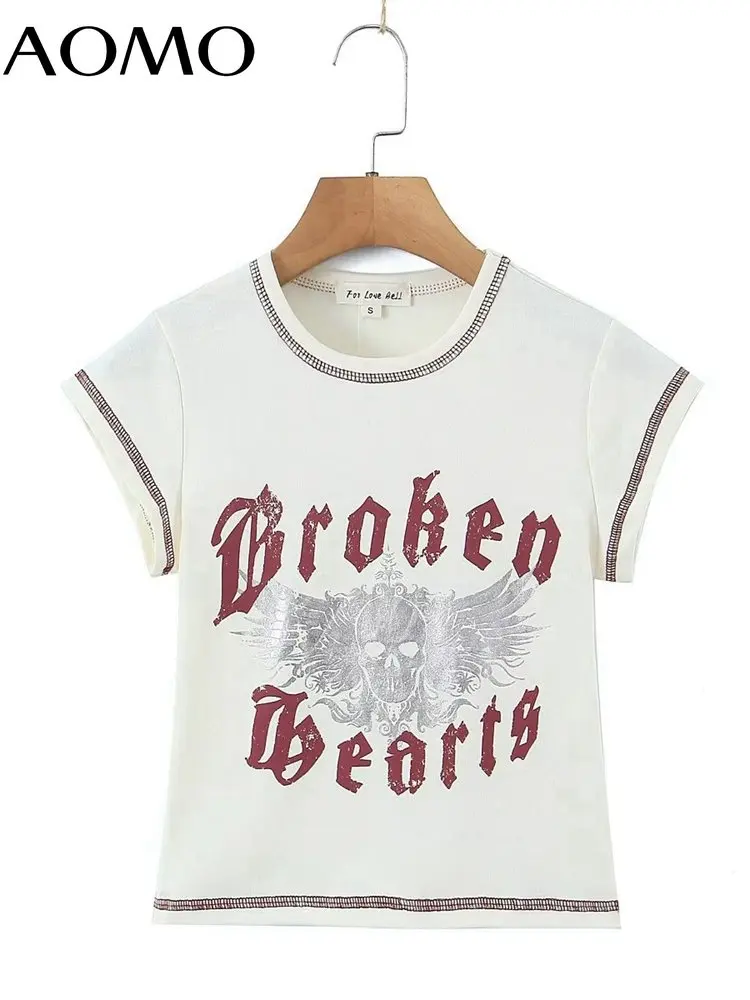 AOMO 2023 Women Print Slim Cotton Cropped T-Shirt Short Sleeve Female Casual Tee Shirt Top 4D37A
AOMO 2023 Women Print Slim Cotton Cropped T-Shirt Short Sleeve Female Casual Tee Shirt Top 4D37A
