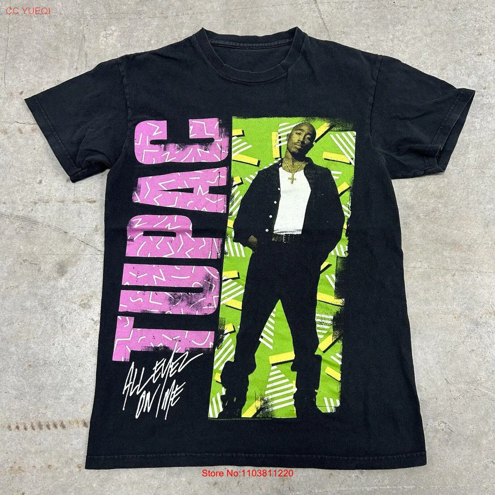 Черная футболка Tupac 2pac All Eyes On Me размер маленькая винтажная рэп-футболка Tour Merch