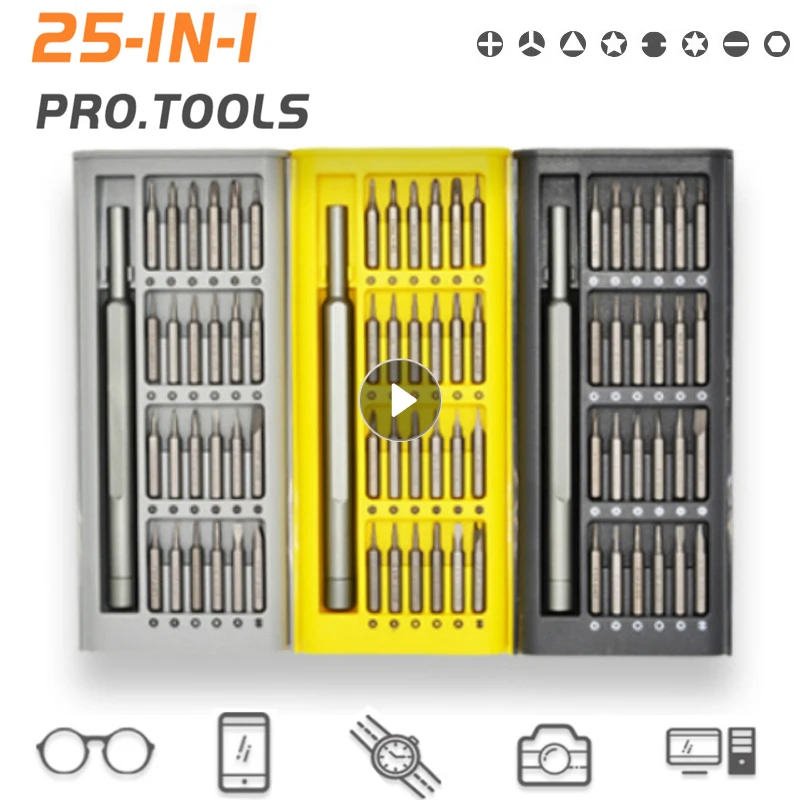 25 In 1 Precision Screwdriver Set Dismountable Magnetic Torx Hex Phillips Screw Driver Bit Kit For Computer Watch Phone Repair
25 In 1 Precision Screwdriver Set Dismountable Magnetic Torx Hex Phillips Screw Driver Bit Kit For Computer Watch Phone Repair