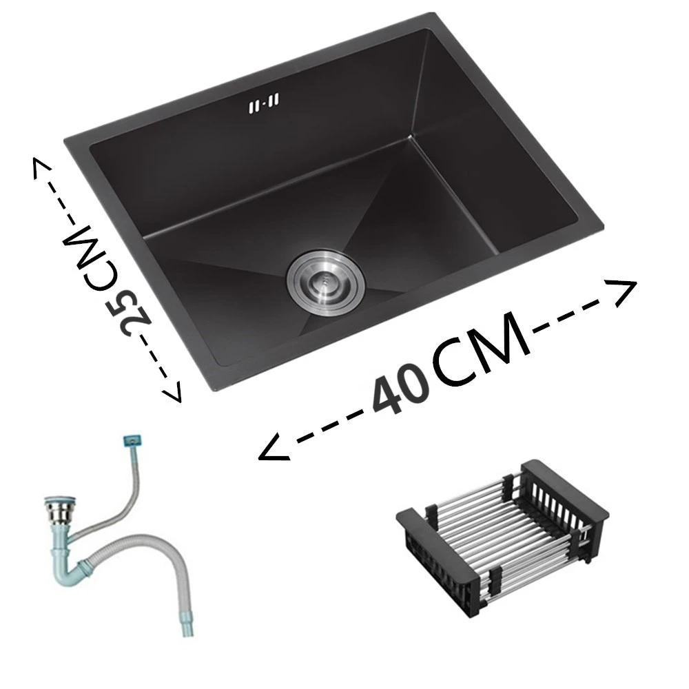 304Stainless Steel Kitchen Balcony Mini Small Wash Basin Wash Basin Undermount Single Bowl Black Counter Small Sink Single Slot
304Stainless Steel Kitchen Balcony Mini Small Wash Basin Wash Basin Undermount Single Bowl Black Counter Small Sink Single Slot