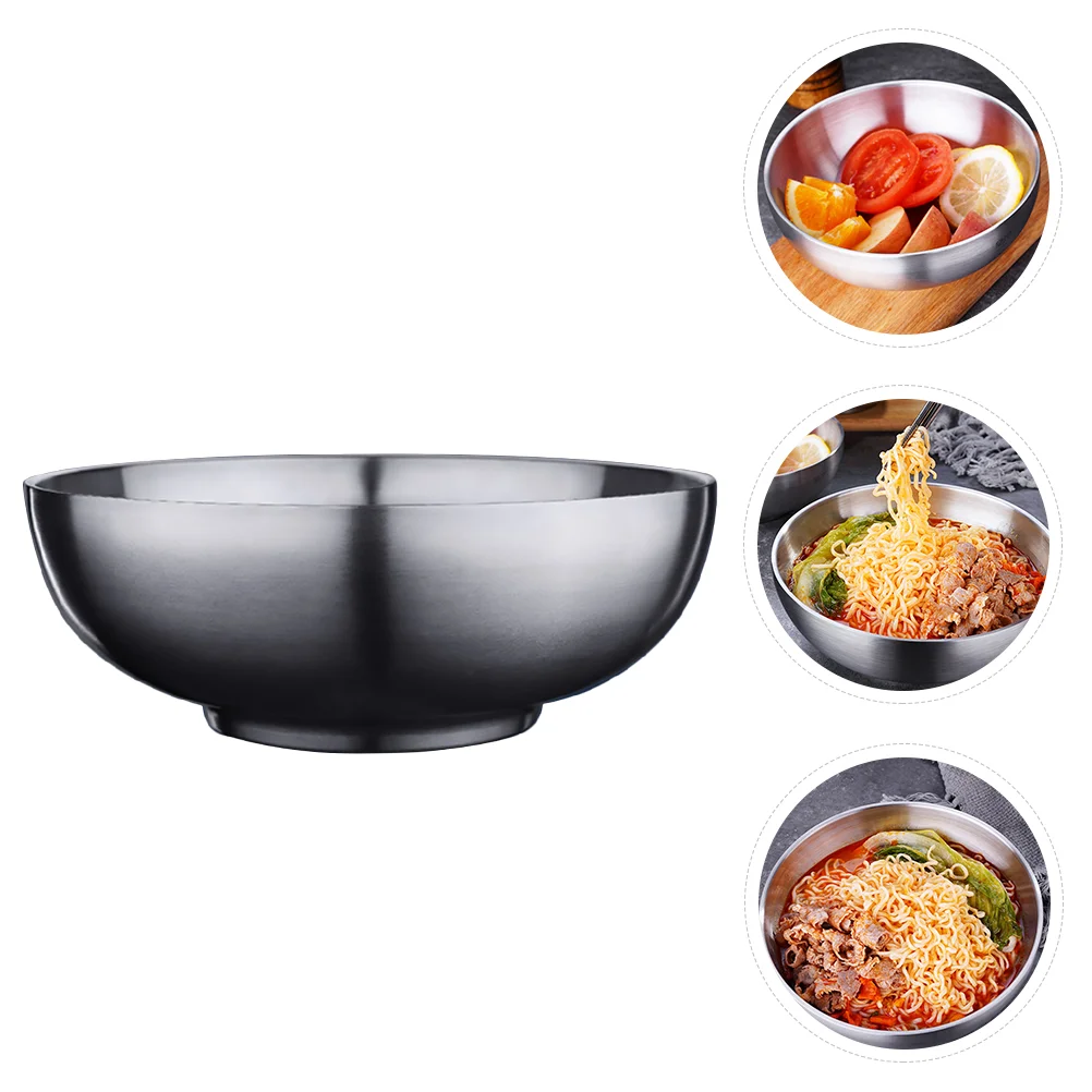 

Bowl Bowls Stainless Steel Soup Metal Mixing Ramen Noodle Rice Large Serving Salad Cereal Korean Pasta Prep Lid Snack Dish Pho