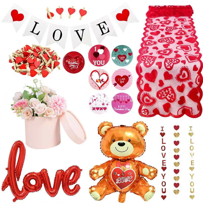 Wedding I Love You Rose Bear Foil Balloon Red Heart Lace Table Runners For Birthday Anniversary Party Decor Valentine's Day Gift
Wedding I Love You Rose Bear Foil Balloon Red Heart Lace Table Runners For Birthday Anniversary Party Decor Valentine's Day Gift