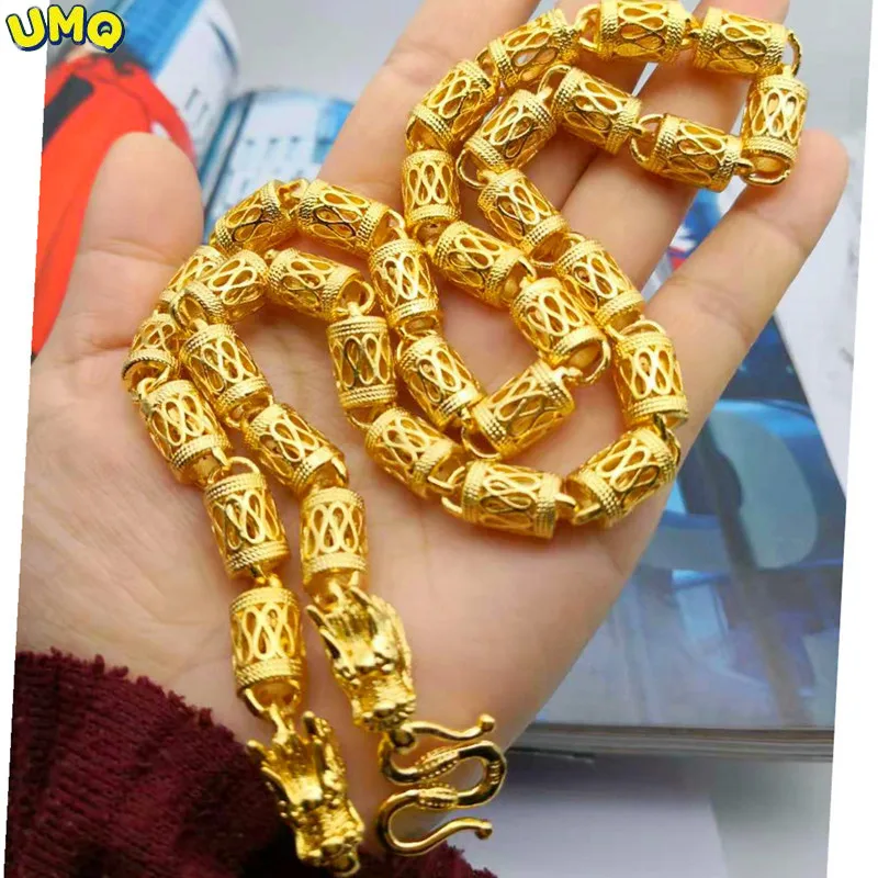 Цепочка под золото в стиле хип-хоп, 9 мм, 6 см, колье с полым цилиндром с ремешком под золото, стальное уплотнение 
Цепочка под золото в стиле хип-хоп, 9 мм, 6 см, колье с полым цилиндром с ремешком под золото, стальное уплотнение