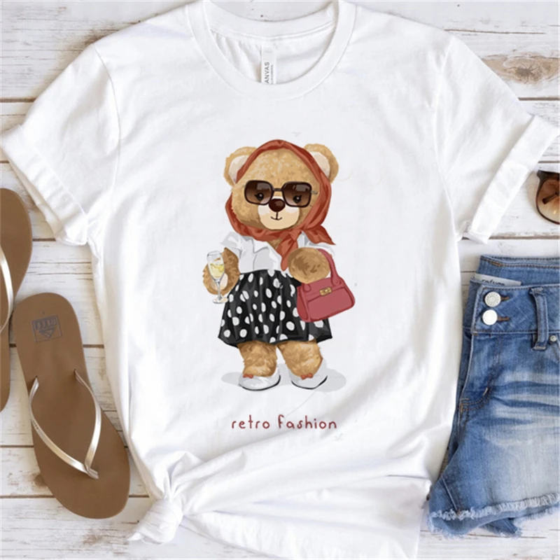 Women'S T-Shirt Fashion Cartoon Little Bear Women'S Short Sleeve Women'S Cartoon Round Neck Printing Summer New Pattern T-Shirt
Women'S T-Shirt Fashion Cartoon Little Bear Women'S Short Sleeve Women'S Cartoon Round Neck Printing Summer New Pattern T-Shirt