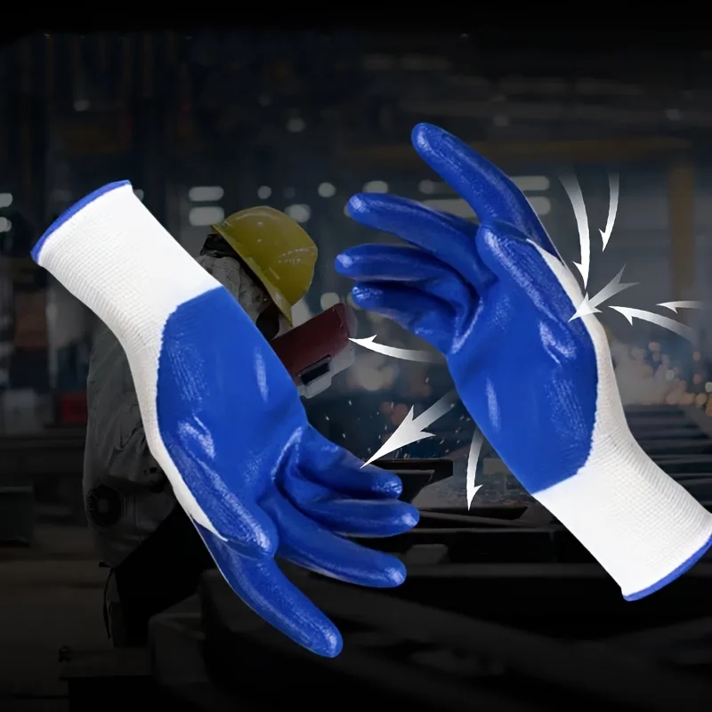 Stay Safe and Protected with Our Wear-Resistant Non-Slip Nitrile Rubber Work Gloves - 6/12 Pairs!
Stay Safe and Protected with Our Wear-Resistant Non-Slip Nitrile Rubber Work Gloves - 6/12 Pairs!