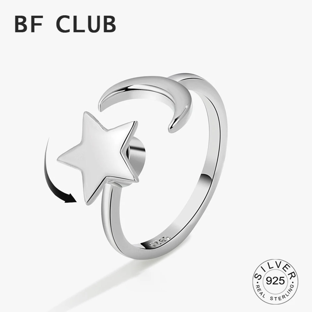 925 Sterling Silver Star Moon Open Move Rings For Women Men Trendy Geometric Party Gifts Accessories
925 Sterling Silver Star Moon Open Move Rings For Women Men Trendy Geometric Party Gifts Accessories