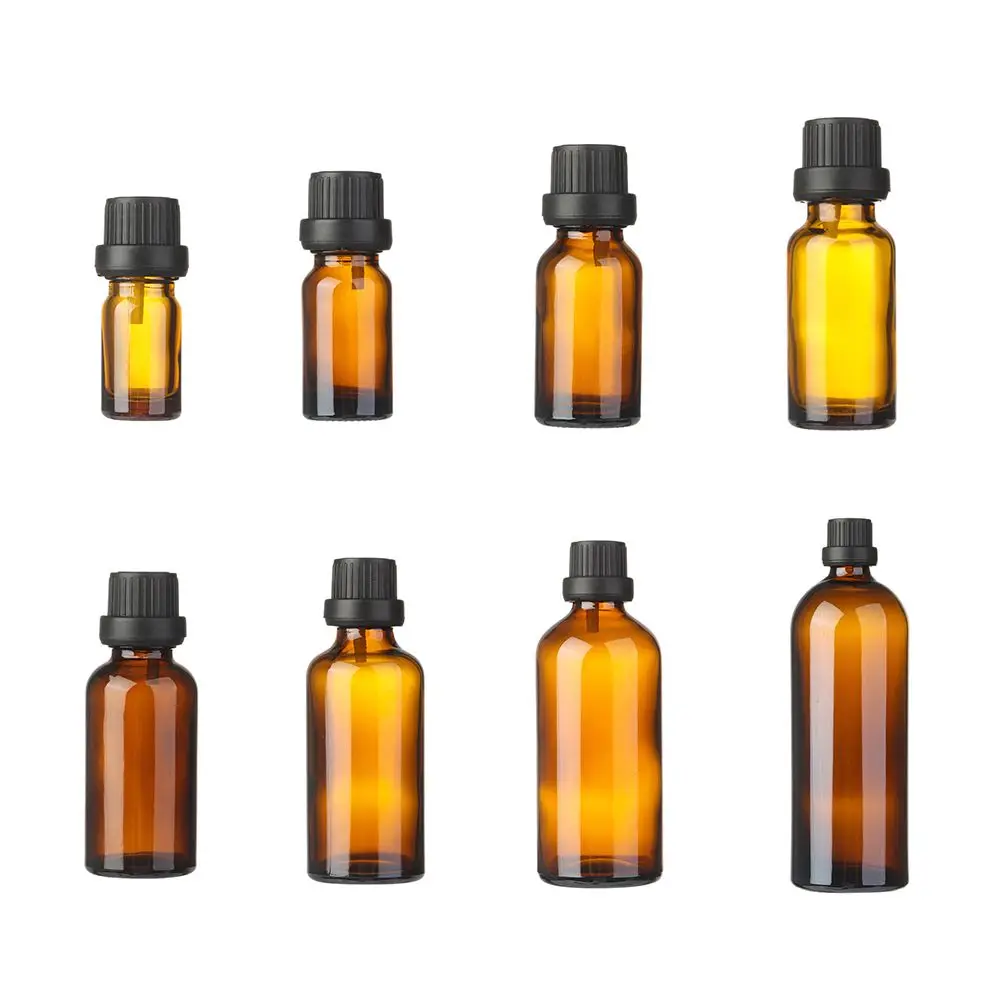 

Vials Orifice Reducer Dropper Liquid Amber Glass Bottles Perfume Aromatherapy Eye Dropper Bottle For Essential Oils
