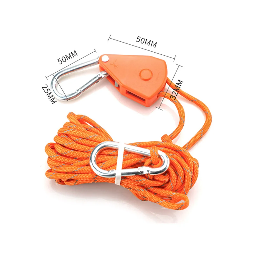 Camping Rope Buckle 4/5M Lanyard Lifting Pulley Rope Ratchet Hanger Tent Grow Plant With Carabiner Buckles Outdoor Hiking Parts
Camping Rope Buckle 4/5M Lanyard Lifting Pulley Rope Ratchet Hanger Tent Grow Plant With Carabiner Buckles Outdoor Hiking Parts
