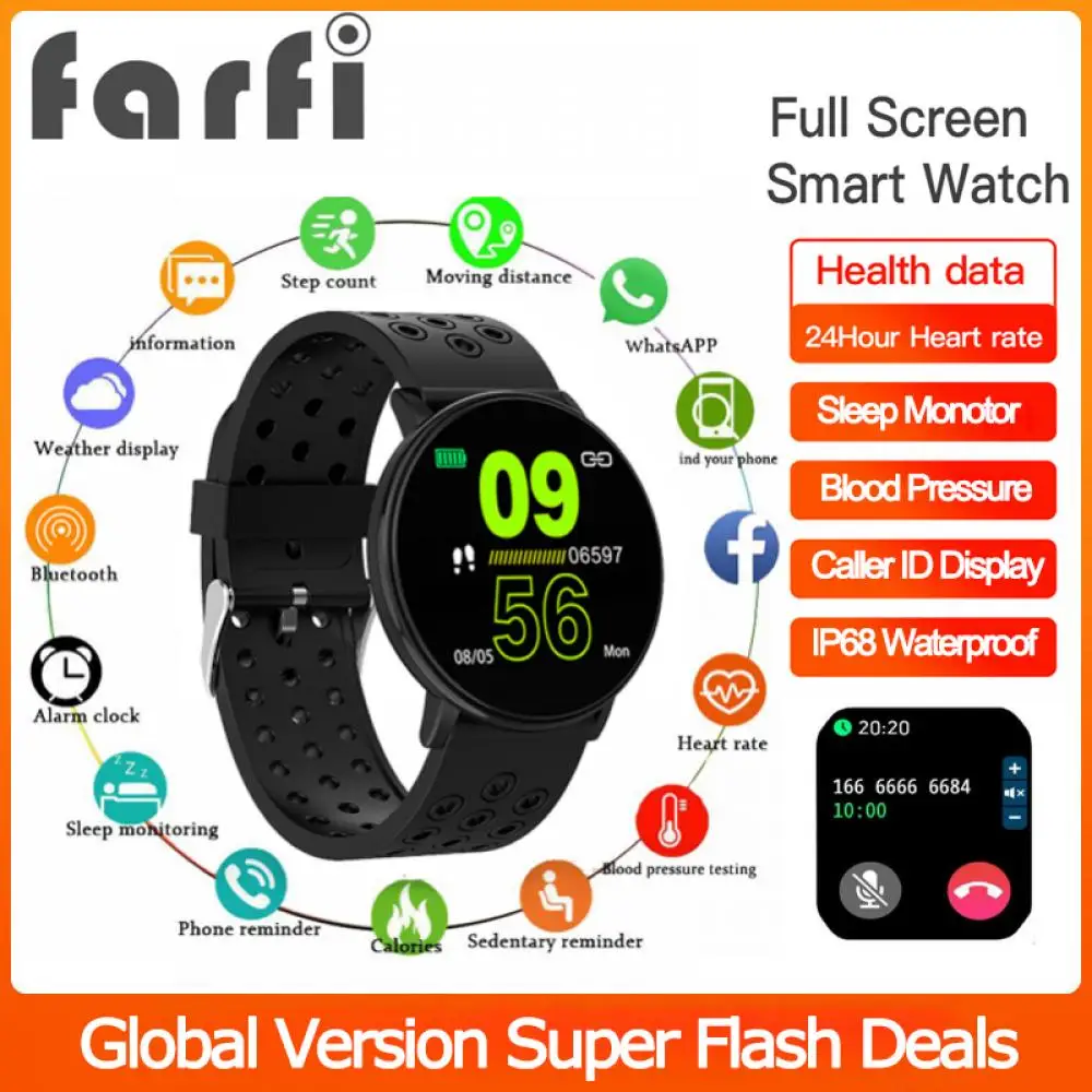 Farfi Smart Watch Color Screen Heart Rate Blood Pressure Sleep Monitor Wristband Fitness TrackerSmart Bracelet For Android Ios
Farfi Smart Watch Color Screen Heart Rate Blood Pressure Sleep Monitor Wristband Fitness TrackerSmart Bracelet For Android Ios
