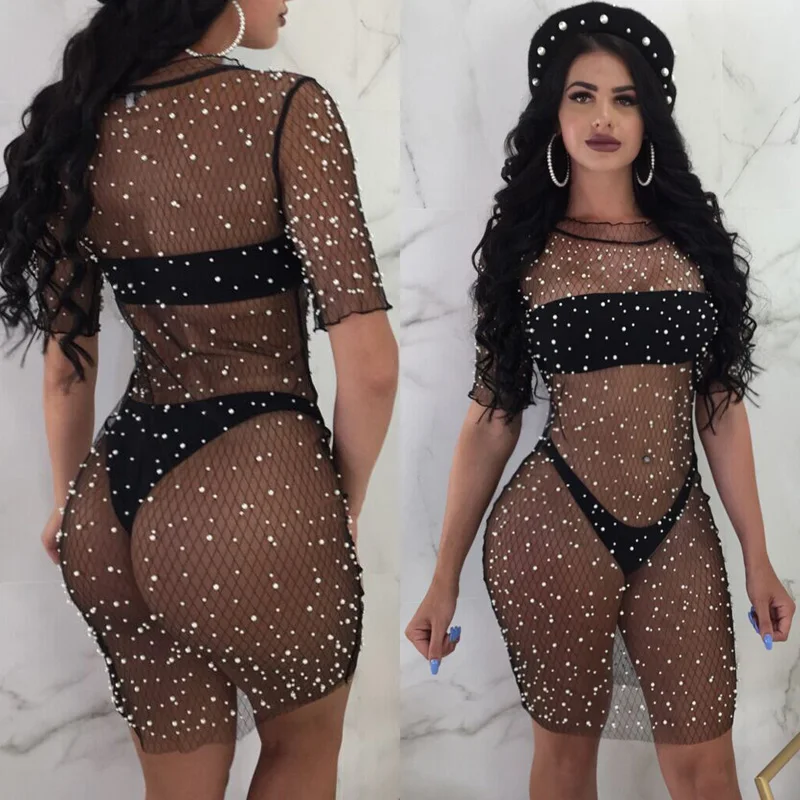 Summer Women Sexy Bikini Cover Up Dress Mesh Fishnet Swimsuit Swimwear Dress Bathing Beachwear
Summer Women Sexy Bikini Cover Up Dress Mesh Fishnet Swimsuit Swimwear Dress Bathing Beachwear