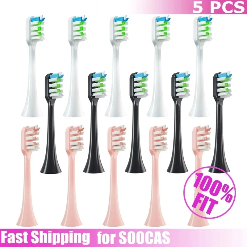 CSO 5PCS/Set Toothbrush Heads Compatible With SOOCAS X3/X3U/X5 Electric Tooth Brush Soocare X3 Nozzles Heads Vacuum Packag
CSO 5PCS/Set Toothbrush Heads Compatible With SOOCAS X3/X3U/X5 Electric Tooth Brush Soocare X3 Nozzles Heads Vacuum Packag