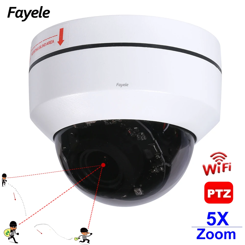 Купольная PTZ-камера с автоматическим слежением 5 МП Wi-Fi 4x IR50M 1080P 2 | Безопасность и