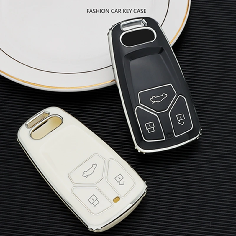 

Fashion TPU Car Key Case Full Cover Fob For Audi A6 A5 Q7 S4 S5 S7 A4 B9 A4L 4m 8W Q5 TT TTS RS 8S Coupe Car Styling Accessories