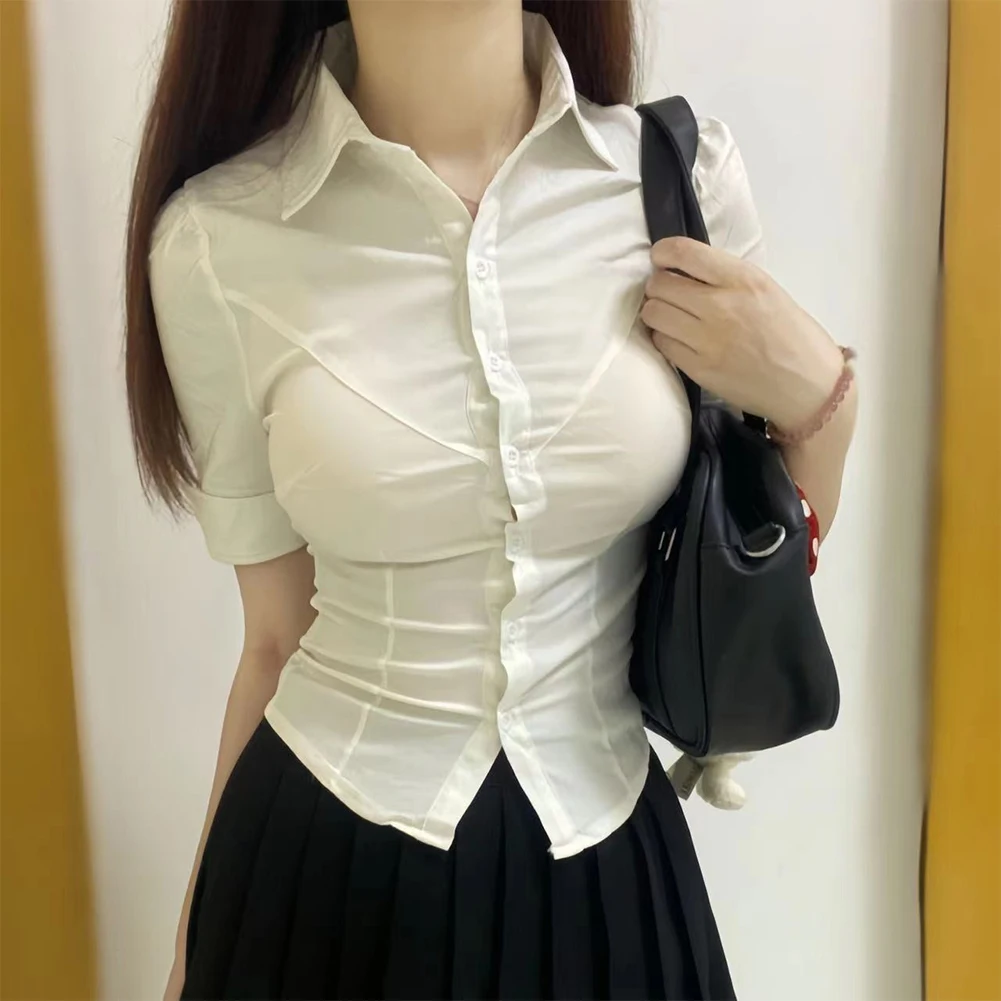 Women Autumn Waistband Slim Fit Plain Long Sleeve Button Down Collar Shirt Blouse Sexy Solid Spicy Girl Elastic Uniform Shirts
Women Autumn Waistband Slim Fit Plain Long Sleeve Button Down Collar Shirt Blouse Sexy Solid Spicy Girl Elastic Uniform Shirts