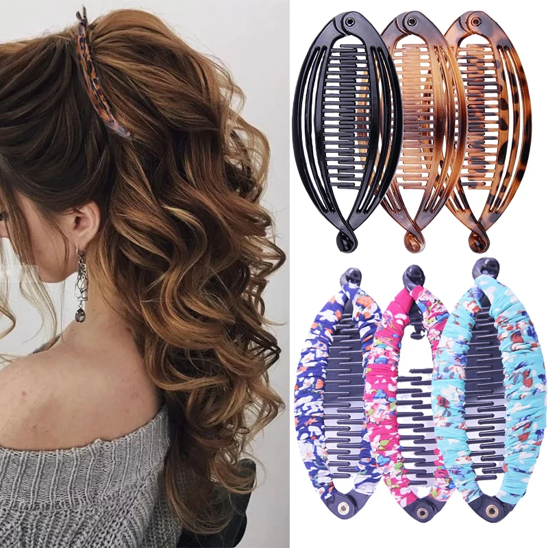 

19 Color Broken Flower Hairpin Large Spray Painted Hairpin Ponytail Banana Hair Clips Clincher Combs for Women