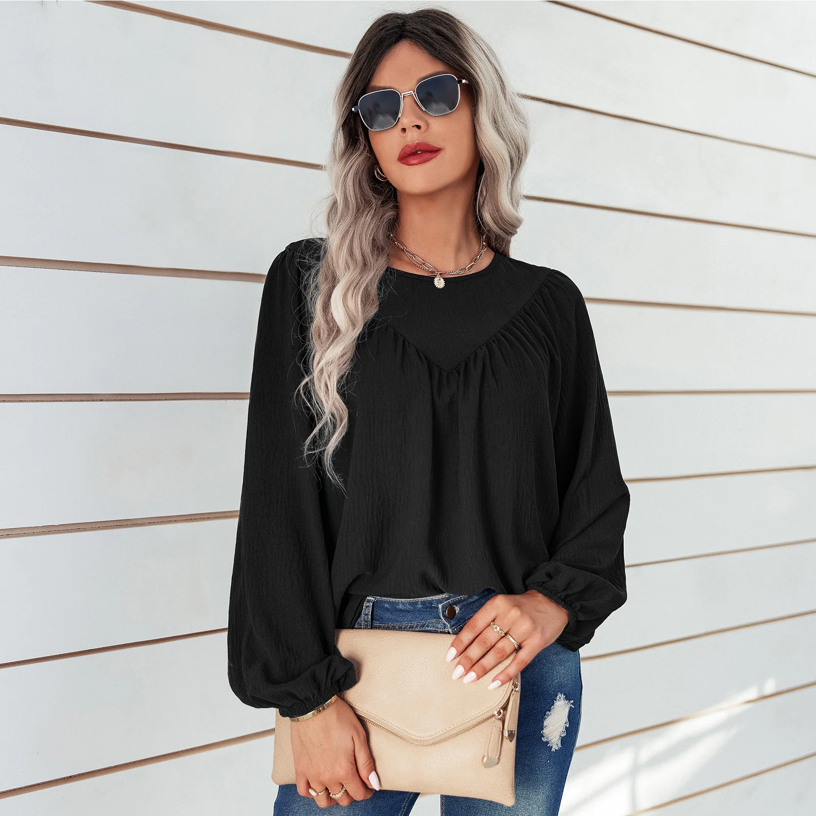 2022 Early Autumn New Women's Solid Color Round Neck Long-sleeved Pullover Shirt Loose Shirt Chiffon Tops Women
2022 Early Autumn New Women's Solid Color Round Neck Long-sleeved Pullover Shirt Loose Shirt Chiffon Tops Women