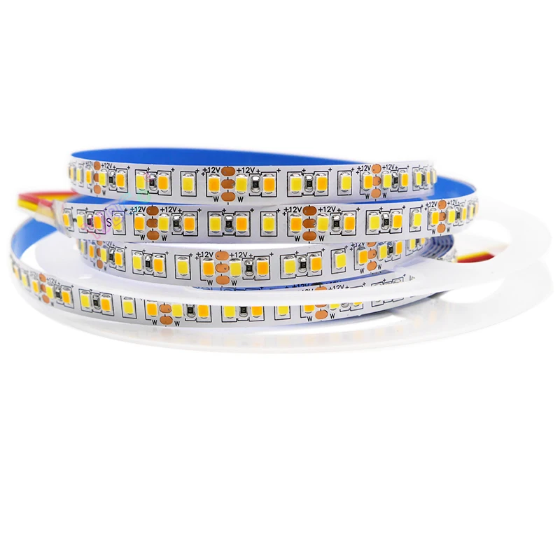 DC 12V 5M CCT (White+Warm white) Flexible LED Strip 120leds/m Light Bar SMD 2835 8mm White Double PCB IP20 / IP65 Lamp Tape 
DC 12V 5M CCT (White+Warm white) Flexible LED Strip 120leds/m Light Bar SMD 2835 8mm White Double PCB IP20 / IP65 Lamp Tape
