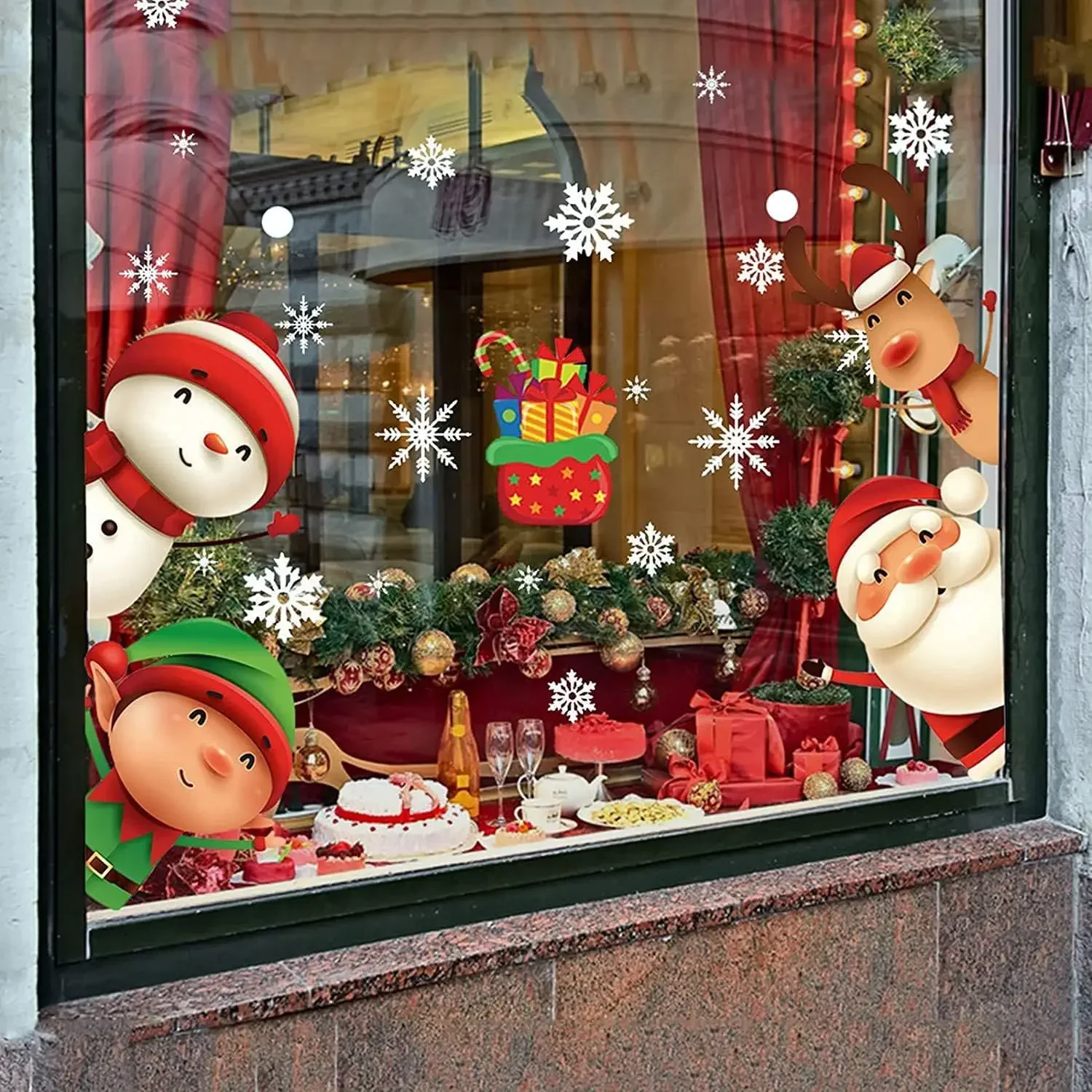 

Exquisite windows, snowflakes, Santa Claus stickers, Christmas decorations, party supplies