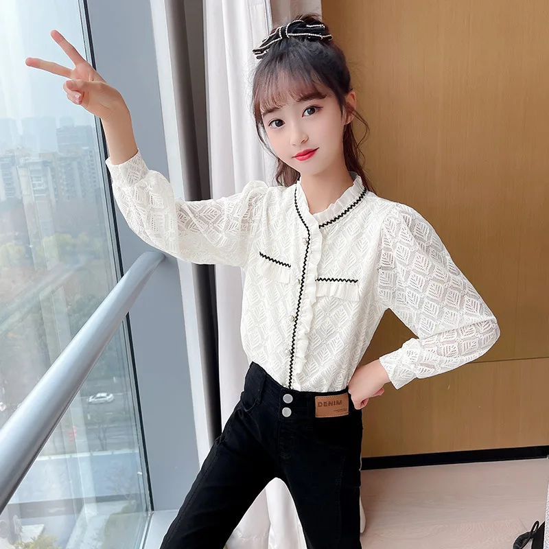 Girls spring long-sleeved lace shirts 2022 new children's wear polka dot shirts bottoming shirts for big children
Girls spring long-sleeved lace shirts 2022 new children's wear polka dot shirts bottoming shirts for big children