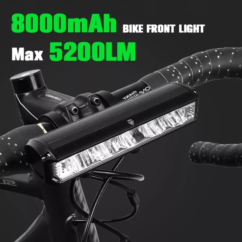Light Front 5200Lumen Bike Light 8000mAh Waterproof Flashlight USB Charging MTB Road Cycling Lamp Accessories
Light Front 5200Lumen Bike Light 8000mAh Waterproof Flashlight USB Charging MTB Road Cycling Lamp Accessories