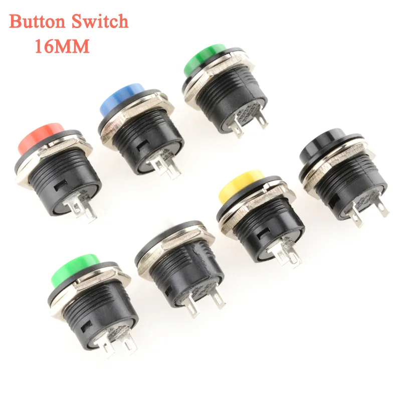 5PCS 16mm Self-Recovery Plastic Push Button Switch momentary 3A 250V AC 2PIN 6Color New 
5PCS 16mm Self-Recovery Plastic Push Button Switch momentary 3A 250V AC 2PIN 6Color New