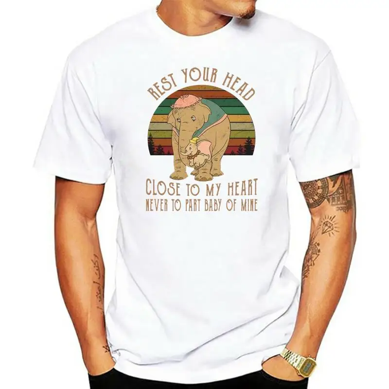 

Flying Elephant Dumbo Rest Your Head Close To My Heart T-Shirt Black Men S-3Xl New Cool Tee Shirt