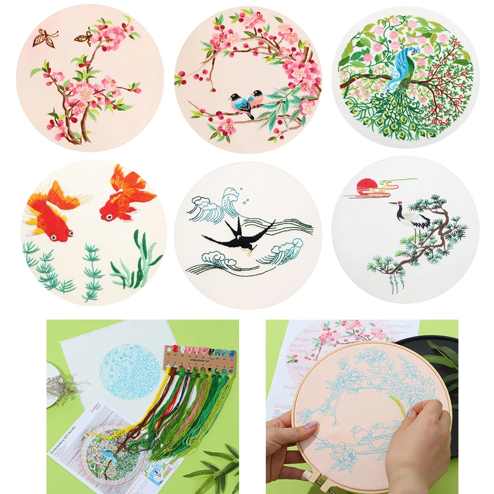 Embroidery Kits with Pattern for Beginners Starter, Full Range of Stamped Cross Stitch Kit with Embroidery Hoop,Embroidery
Embroidery Kits with Pattern for Beginners Starter, Full Range of Stamped Cross Stitch Kit with Embroidery Hoop,Embroidery