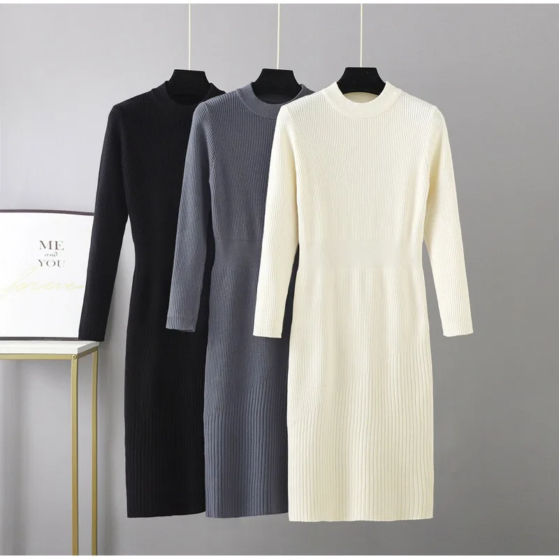 Women Basic Solid Long Knit Sweater Dresses Female Thick Warm Waist Sweaters Dress Autumn Winter Slim Party Dresses Pullover
Women Basic Solid Long Knit Sweater Dresses Female Thick Warm Waist Sweaters Dress Autumn Winter Slim Party Dresses Pullover