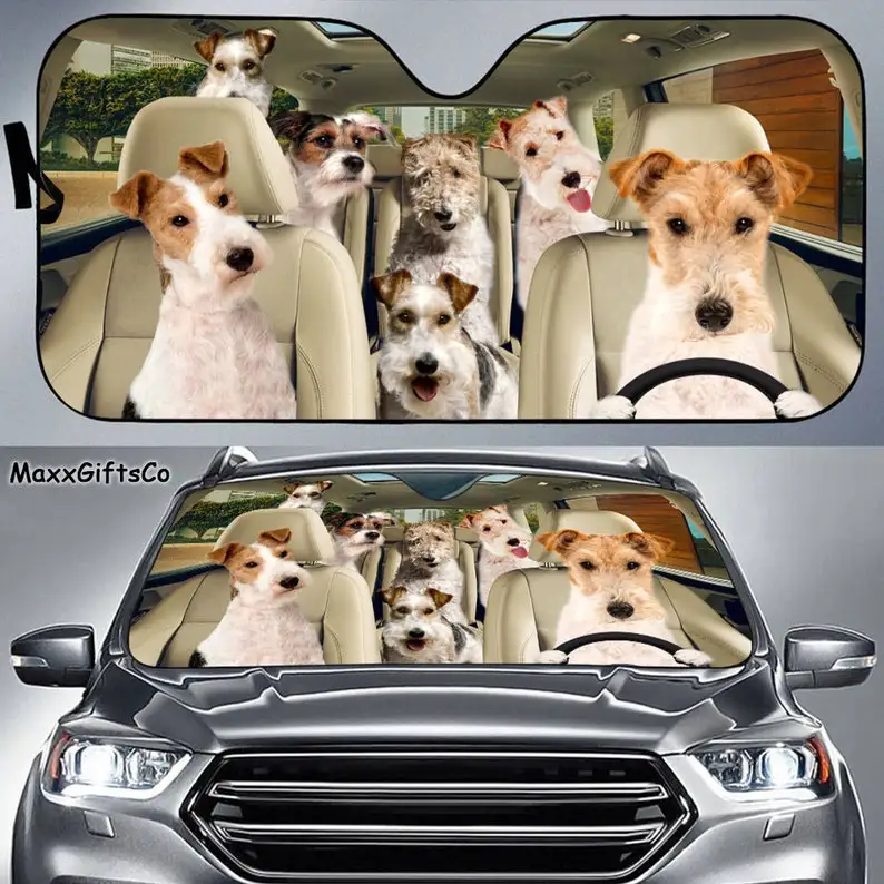 Fox Terrier Car Sun Shade, Fox Terrier Windshield, Dogs Family Sunshade, Dogs Car Accessories, Car Decoration, Gift For Dad, Mom
Fox Terrier Car Sun Shade, Fox Terrier Windshield, Dogs Family Sunshade, Dogs Car Accessories, Car Decoration, Gift For Dad, Mom