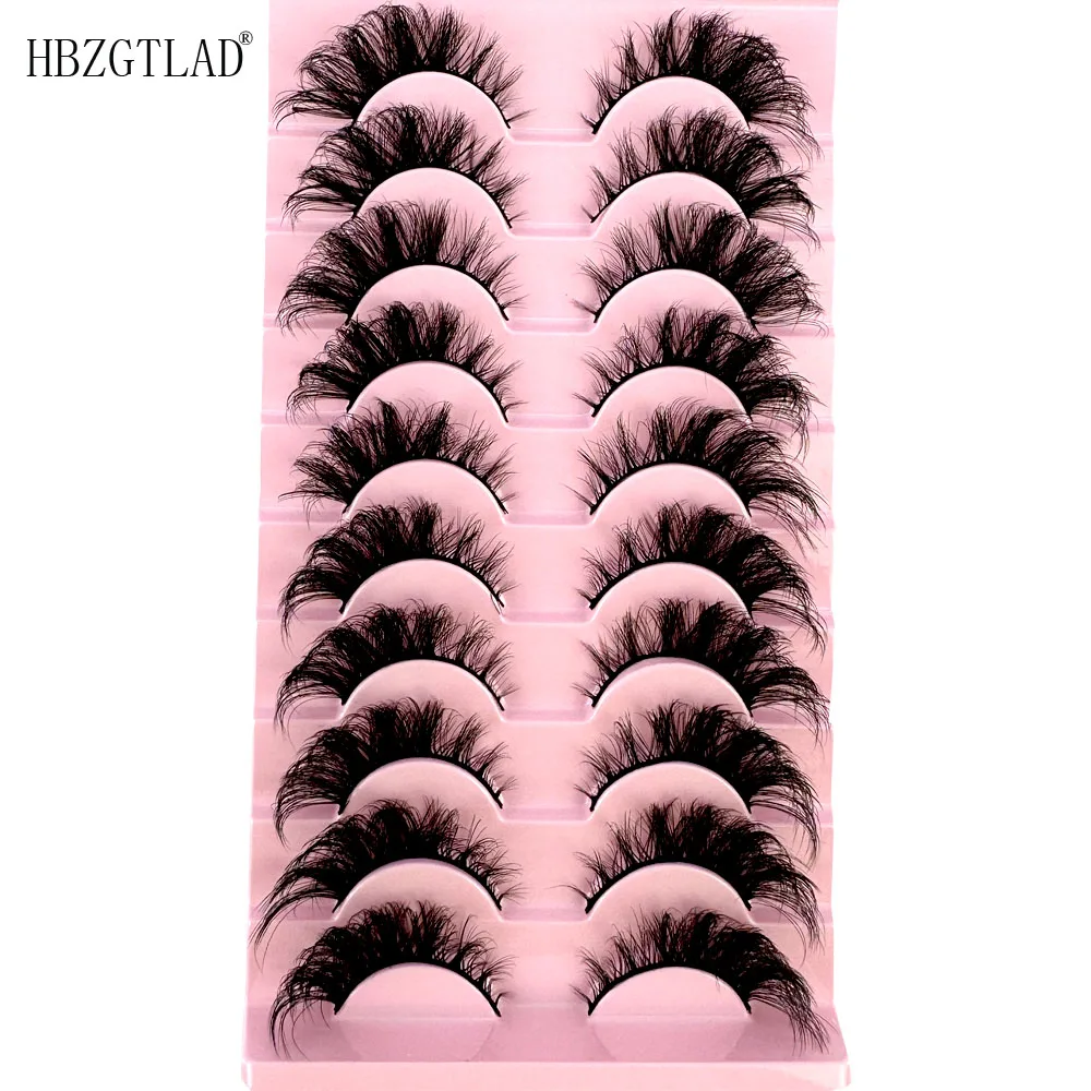 

10pairs Cat Eye Lashes Faux Mink Eyelashes Natural long Full Strip Lashes Winged End Eye Elongated 5d Fake Lashes Soft Eyelashes