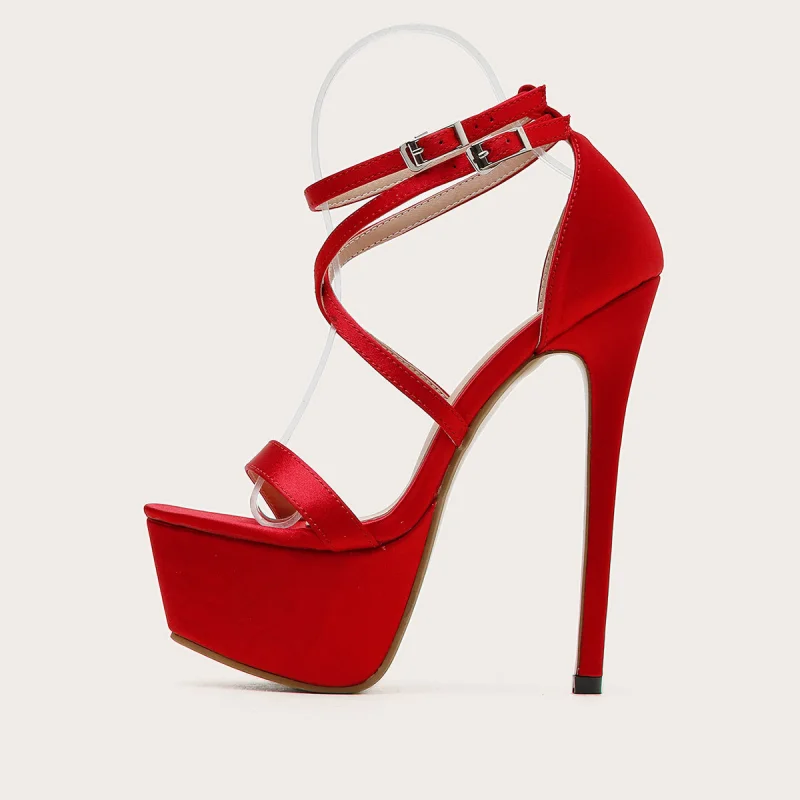 Women's High-heeled Sandals With Small Heels And Large Size 2022 Fashionable Thick Platform Sexy Straight Line Belt Cross Buckle
Women's High-heeled Sandals With Small Heels And Large Size 2022 Fashionable Thick Platform Sexy Straight Line Belt Cross Buckle