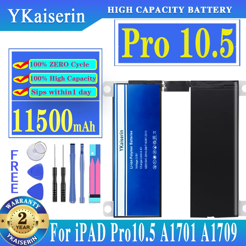 

Battery 11500mAh Original YKaiserin Replacement Battery for IPad Pro 10.5 Pro10.5 A1701 A1709 A1798 A1852 with Tools