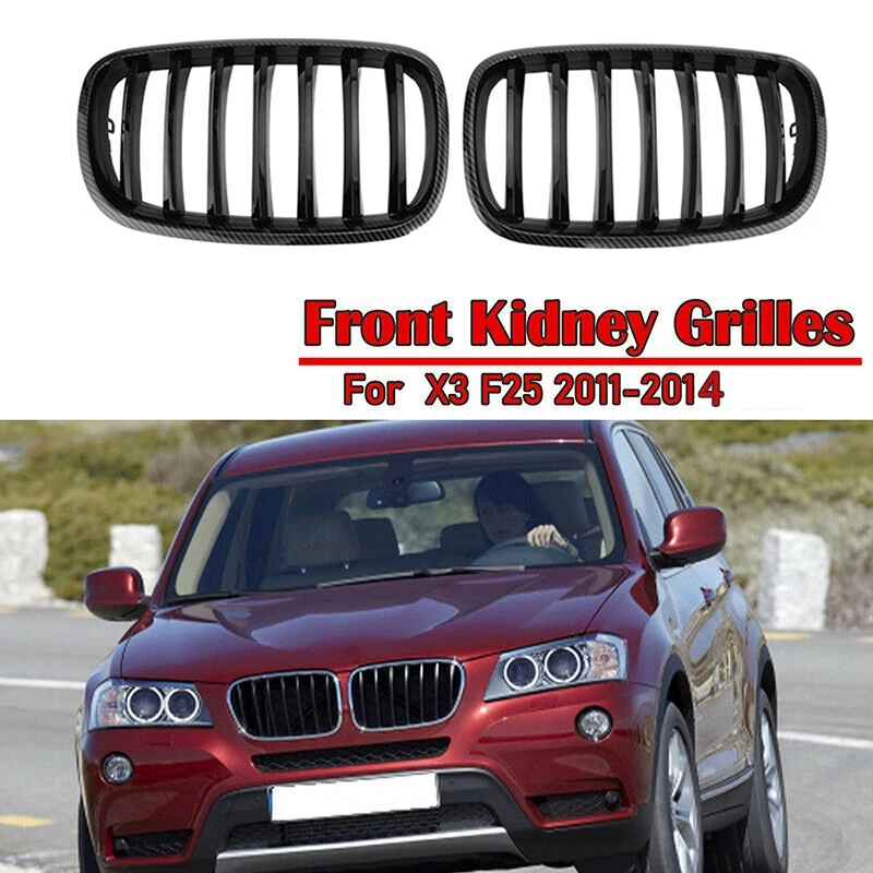Carbon Fiber + Glossy Black Car Front Bumper Kidney Grille Grill for-BMW F25 X3 2011-2014
Carbon Fiber + Glossy Black Car Front Bumper Kidney Grille Grill for-BMW F25 X3 2011-2014