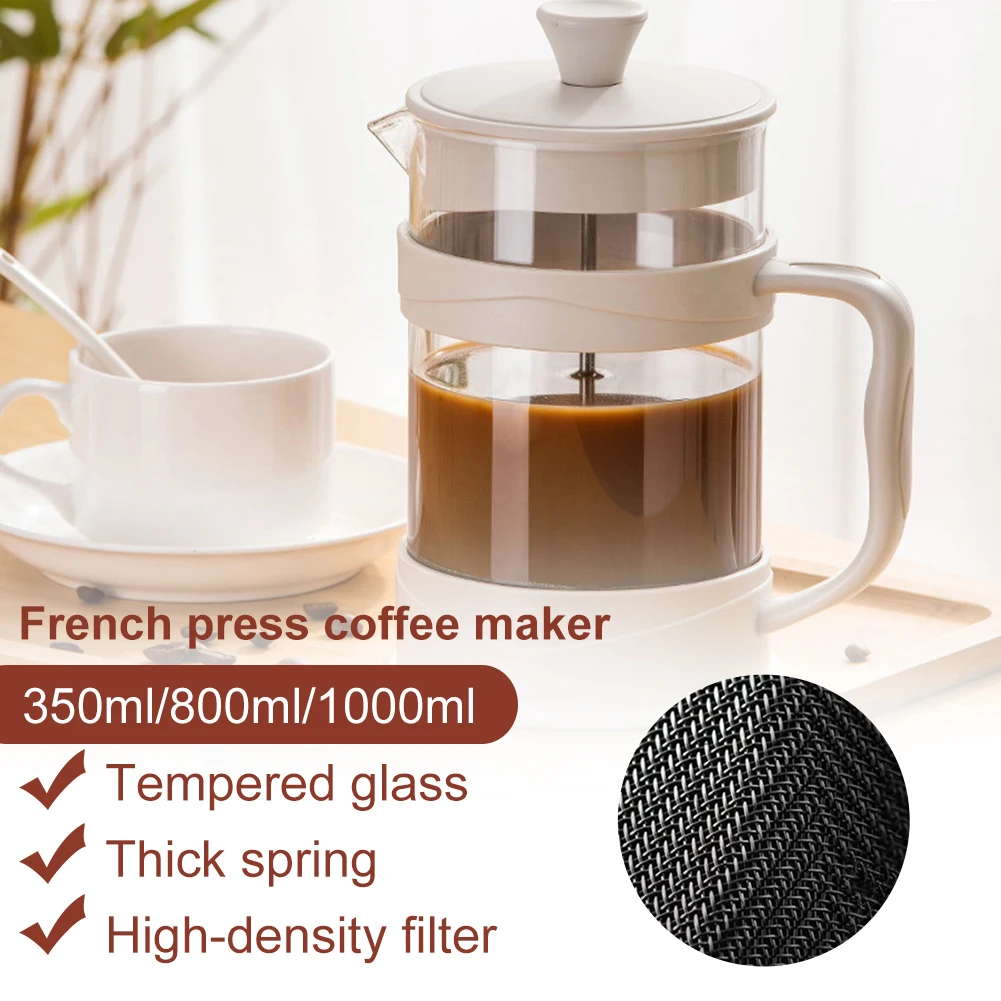 1000ml French Press Coffee Maker Thickened Glass 3-Level Stainless Steel Filter Heat Resistant Coffee Pot Barista Tools Kettle
1000ml French Press Coffee Maker Thickened Glass 3-Level Stainless Steel Filter Heat Resistant Coffee Pot Barista Tools Kettle