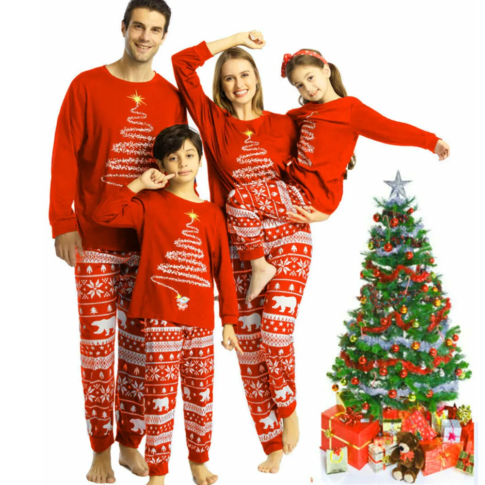 Three Colors Christmas Parent-child Suit Long Pajamas Christmas Tree Polar Bear Snowflake Print Family Home Dress
Three Colors Christmas Parent-child Suit Long Pajamas Christmas Tree Polar Bear Snowflake Print Family Home Dress