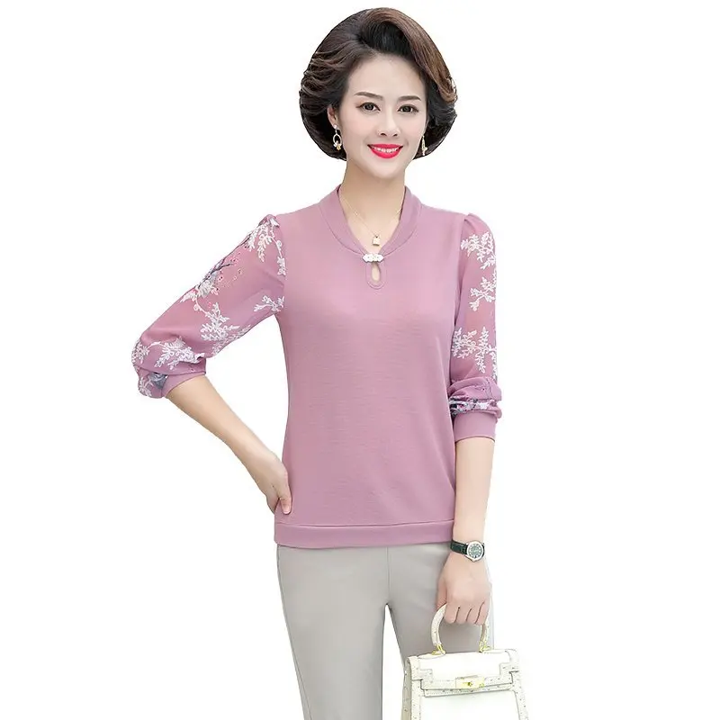 2022 Retro Middle-aged Bottoming Shirt Spring Autumn 2021 New Long-sleeved O Neck T-shirt Tees oversized Camisas De Moda Mujer
2022 Retro Middle-aged Bottoming Shirt Spring Autumn 2021 New Long-sleeved O Neck T-shirt Tees oversized Camisas De Moda Mujer