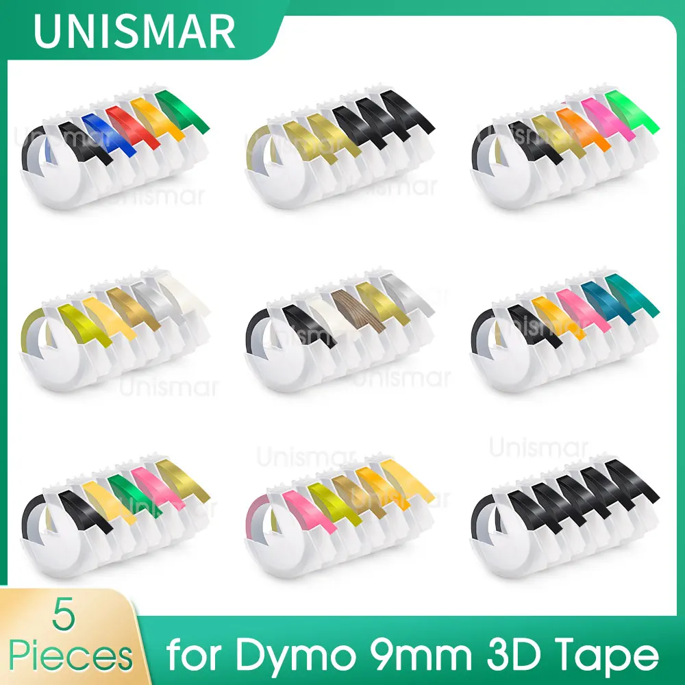 5 pieces for Dymo 3D Embossing Tapes 9mm Label Tape Compatible for Dymo 12965 1540 1610 Label Maker Motex E-101 E-202 Typewriter
5 pieces for Dymo 3D Embossing Tapes 9mm Label Tape Compatible for Dymo 12965 1540 1610 Label Maker Motex E-101 E-202 Typewriter