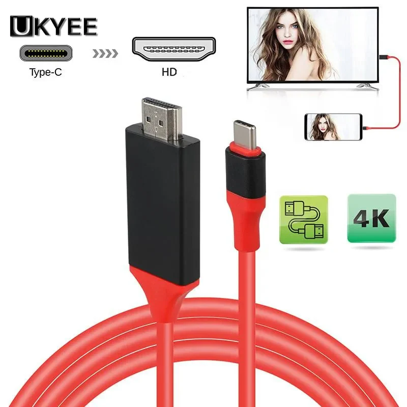 UKYEE 2M Type C to HDMI-compatible HD Cable USB 3.1 to HDMI-compatible 4K Adapter Cable for MacBook Samsung Galaxy S9S8 Huawei
UKYEE 2M Type C to HDMI-compatible HD Cable USB 3.1 to HDMI-compatible 4K Adapter Cable for MacBook Samsung Galaxy S9S8 Huawei