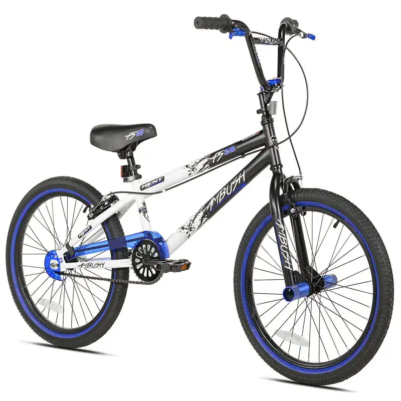 

20" Boy's Ambush BMX Bike, Black/Blue For Age 4-10 Boys and Girls Before School Gift