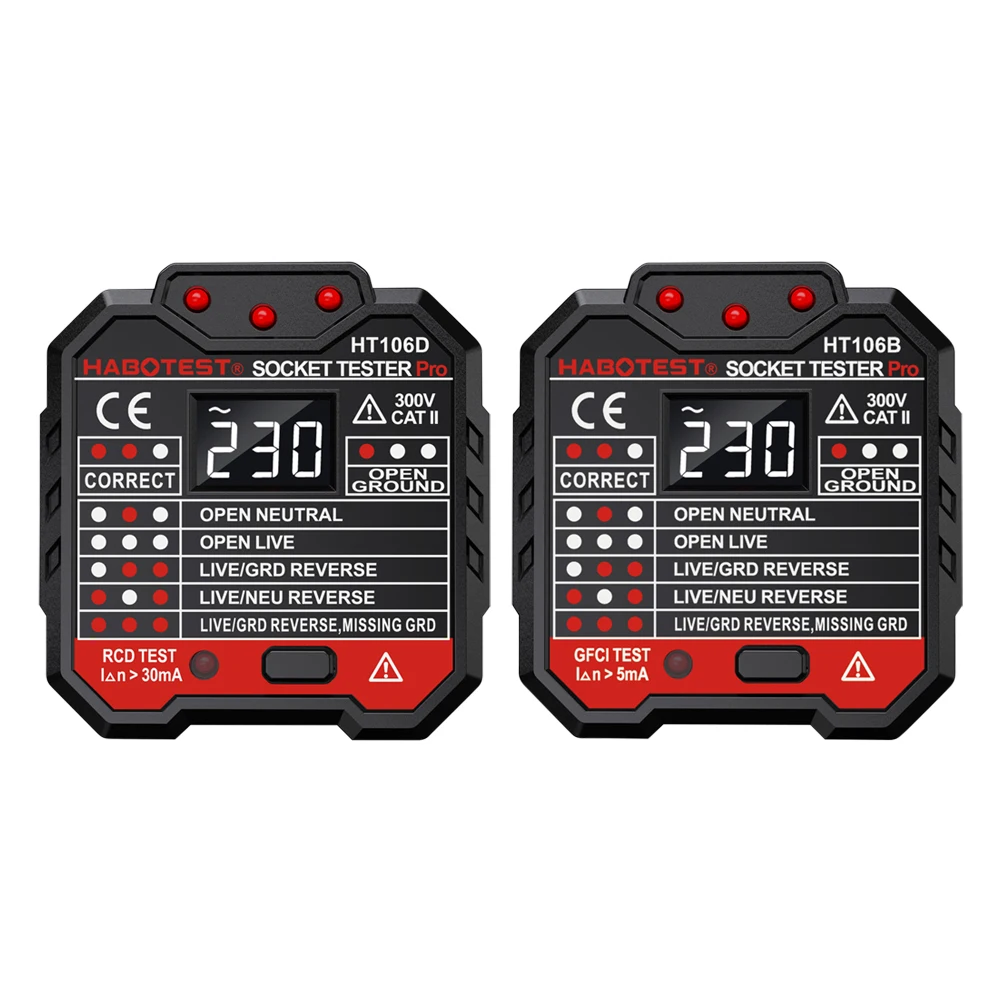 Multifunction Smart Socket Tester Smart Home Household Electrical Polarity Phase Pheck Detector RCD GFCI NCV AC DC Voltage Test
Multifunction Smart Socket Tester Smart Home Household Electrical Polarity Phase Pheck Detector RCD GFCI NCV AC DC Voltage Test
