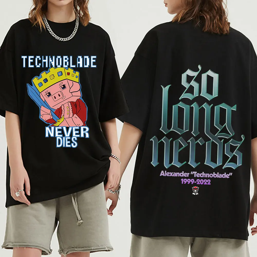 Technoblade RIP So Long Nerds Dream Team SMP MCYT Merch T-shirt Men 100% Cotton Oversized Casual T-shirts Unisex Tops Streetwear
Technoblade RIP So Long Nerds Dream Team SMP MCYT Merch T-shirt Men 100% Cotton Oversized Casual T-shirts Unisex Tops Streetwear